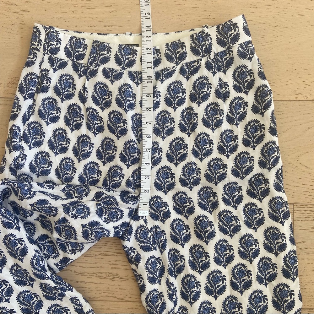 J.Crew Linen Blend Floral Pants Size 8 High Rise Resort Coastal NWT - Picture 7 of 9